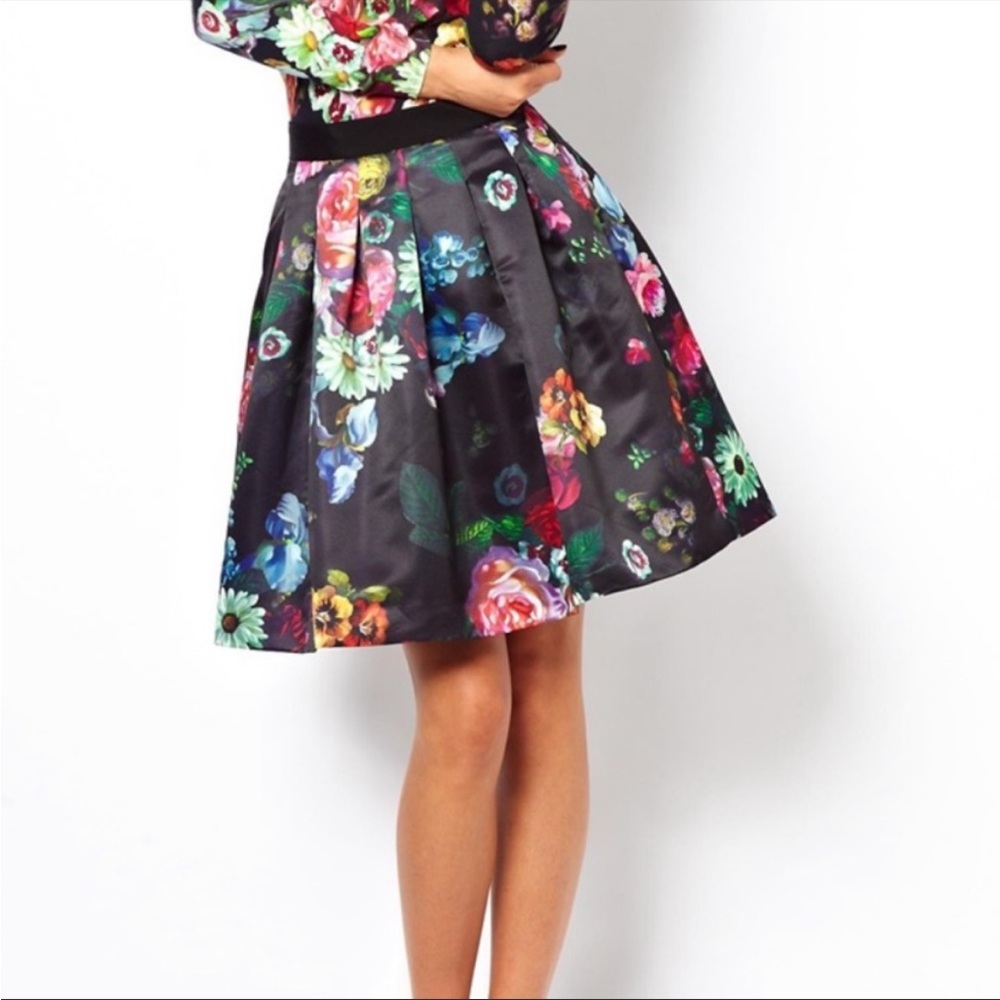 Ted Baker Floral Oil Painting Skirt Size 1